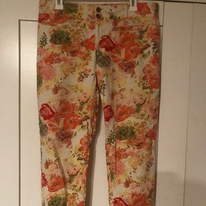 Anthropology Floral Crop Pants by Cartonnier